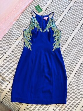 Lilly Pulitzer Niki stretch dress in twilight blue size 00 NWT